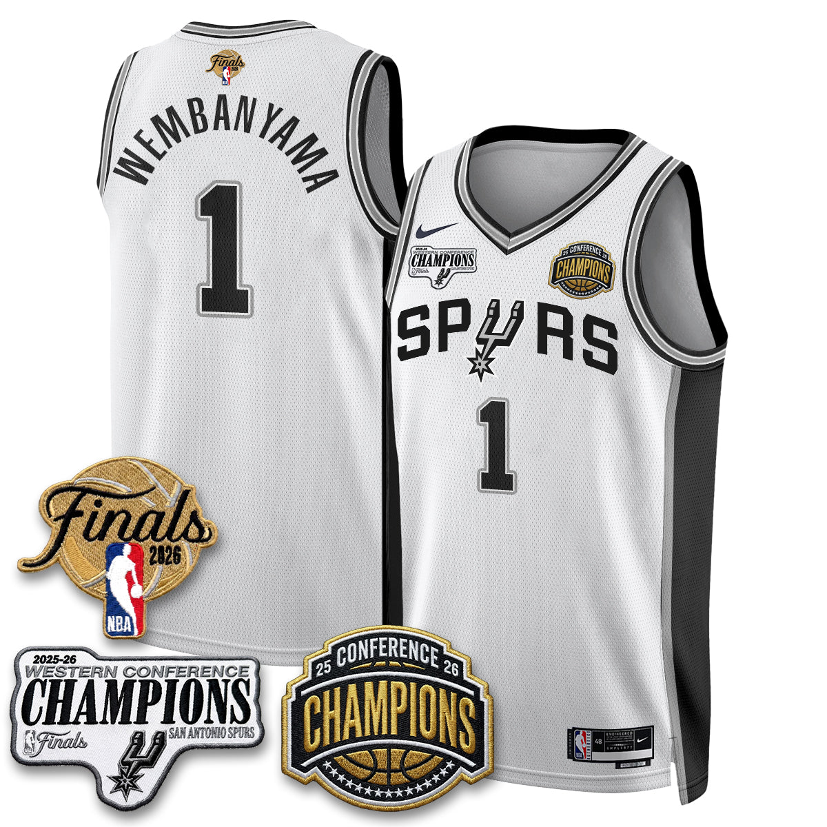 SAS 2026 NBA Western Conference Champions Vapor Jersey V3 - Stitched