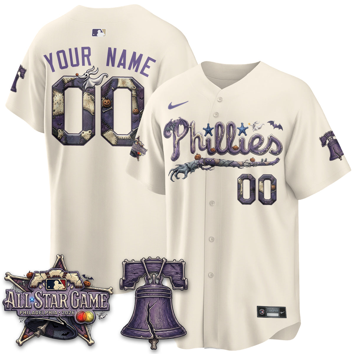 Custom Philadelphia Phillies Nightmare Edition Vapor Jersey - Printed