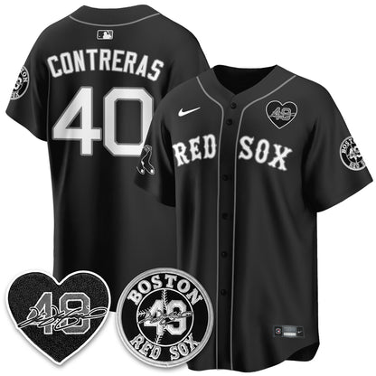 BOS Tim Wakefield Memorial Patch Vaper Premier Limited Red Jersey - All Stitched