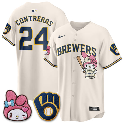 Milwaukee Brewers x Pink Sanrio Friend Edition Vapor Jersey - Stitched