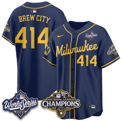 MIL W.S 26 & 2026 NL Champions Navy Jersey - Stitched