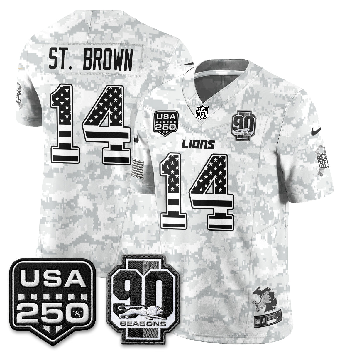 Detroit Lions 2026 Salute to Service Vapor Jersey - Stitched