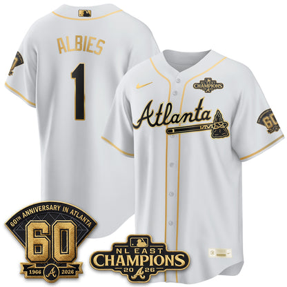 Atlanta Braves 2026 NL East Champs Gold Edition Vapor Jersey - Stitched