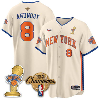 NYK 2026 NBA Champions Vapor Black Gold Jersey - Stitched