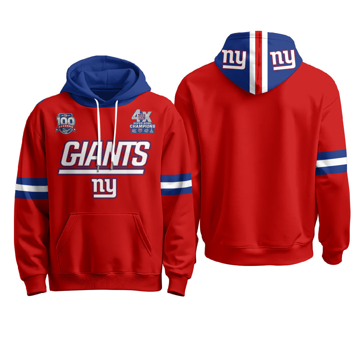 NYG 4X Champs S.Bowl Fleece Hoodie - Printed