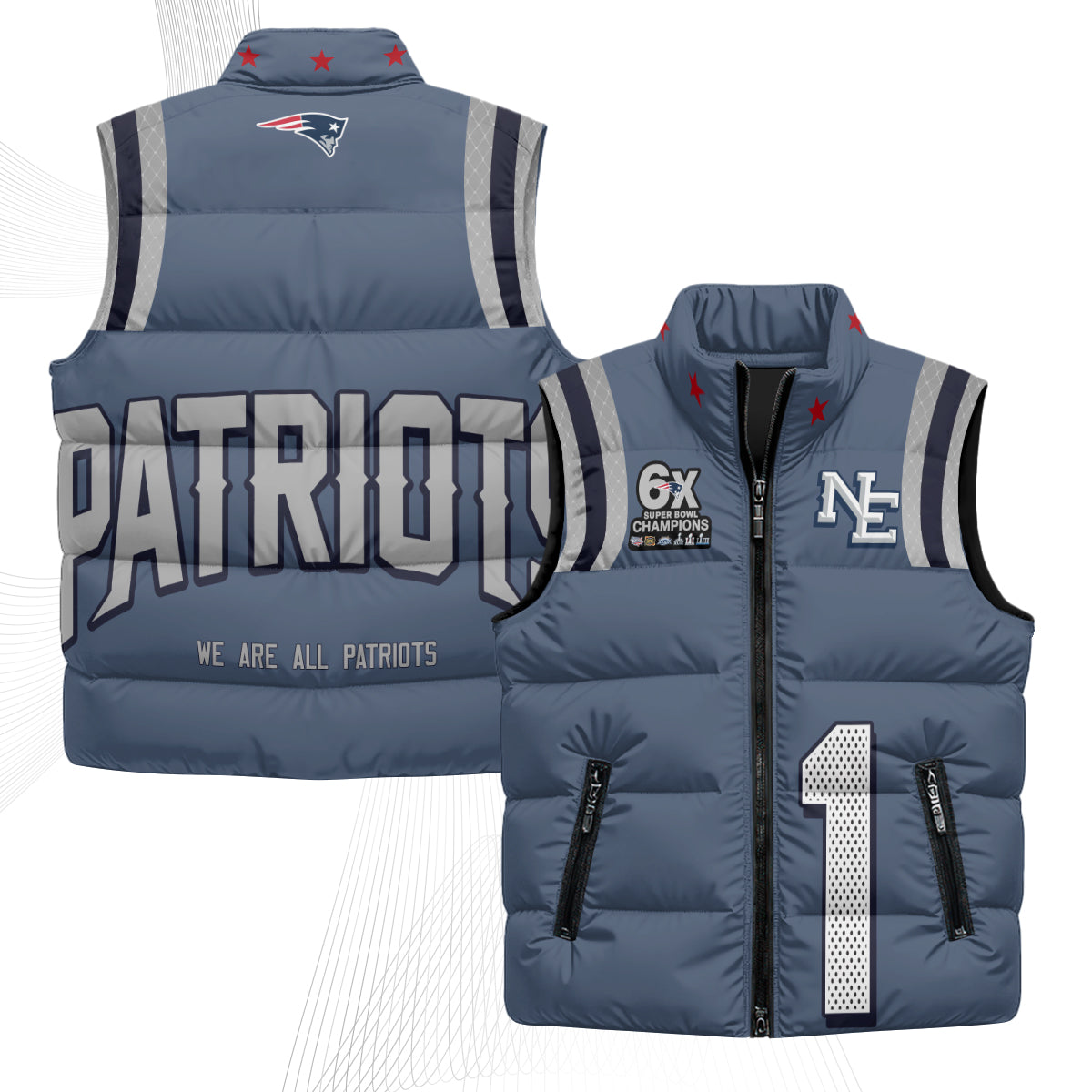 NE Rivalries Puffer Vest - Printed
