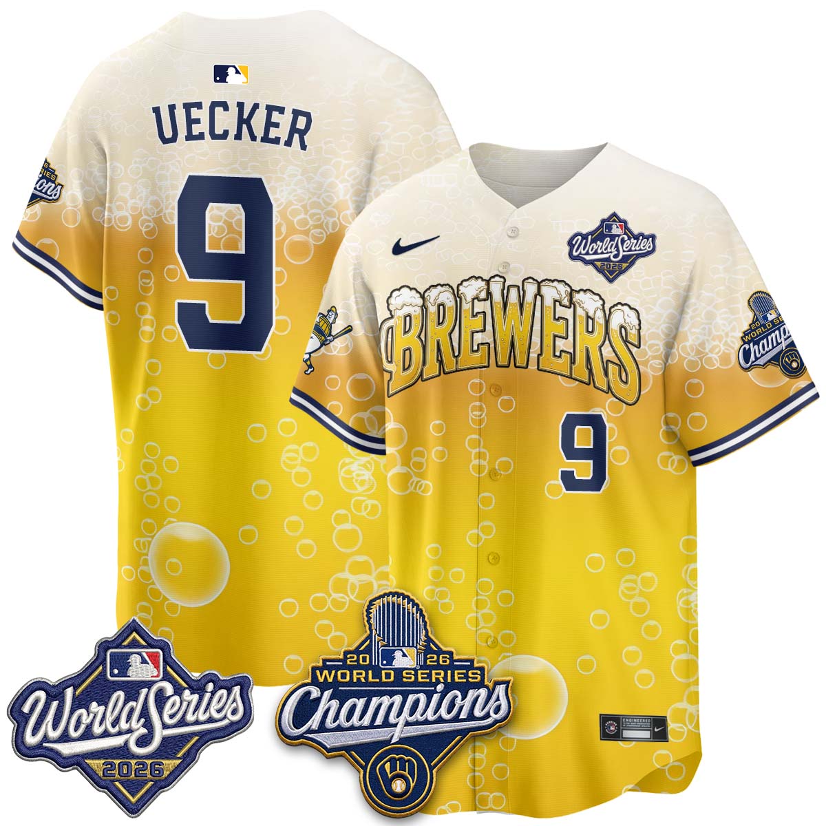 MIL "Pitcher & Pint" 2026 WS Champions Jersey - Stitched (#9) (2)
