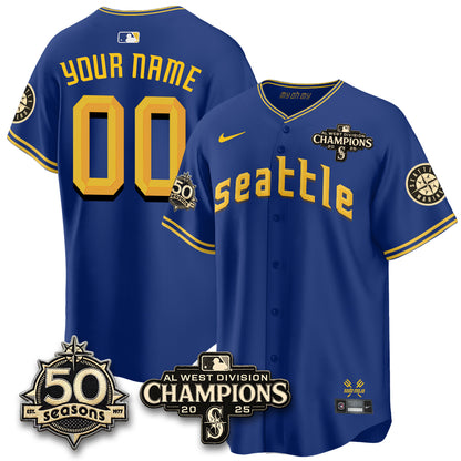 SEA Vapor Premier Custom Limited Jersey - 50th Anniversary & AL West Division Champions - Steelheads Community Funds - All Stitched