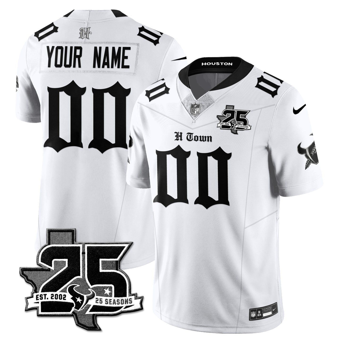HOU 25th Seasons in 2026 Gothic Vapor Gold Edition Custom Limited Jersey - All Stitched