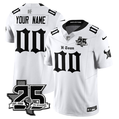 HOU 25th Seasons in 2026 Gothic Vapor Gold Edition Custom Limited Jersey - All Stitched