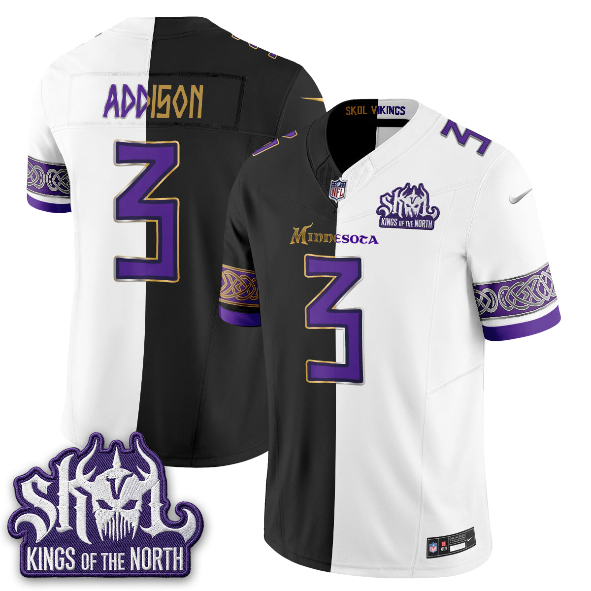 Minnesota Vikings Warrior Split Edition Vapor Jersey - Stitched