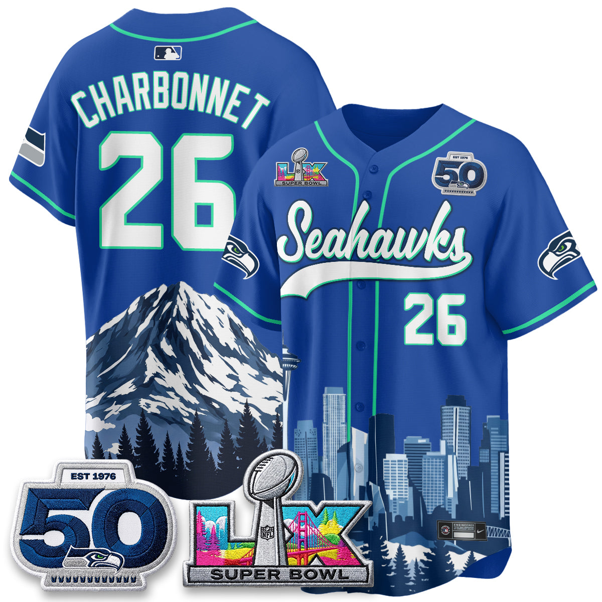 Seattle Seahawks City Edition Vapor Baseball Jersey - Stitch