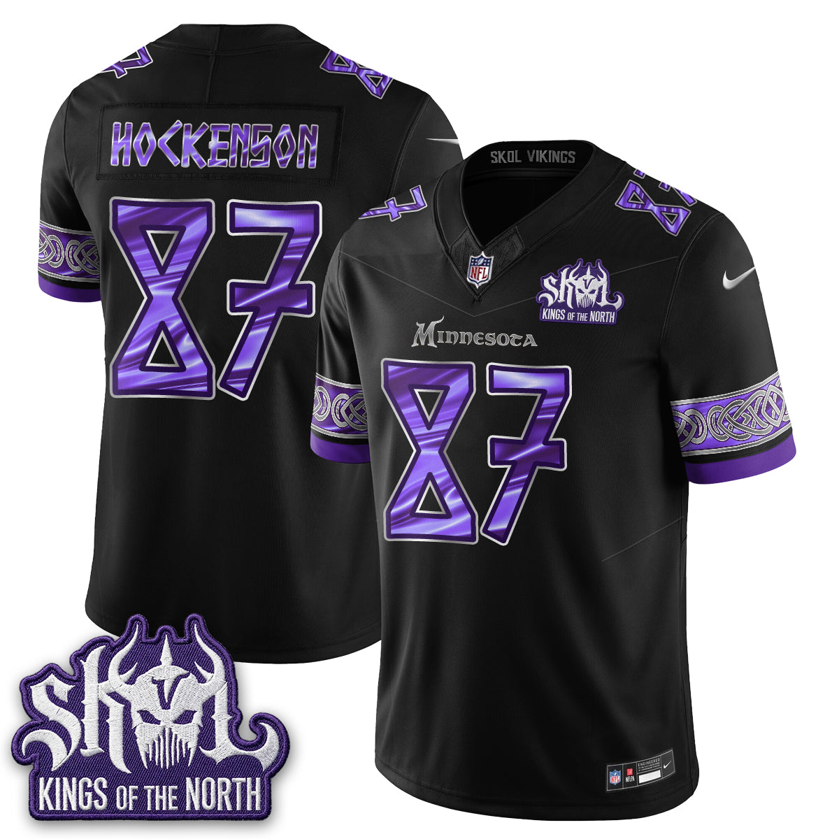 MIN  Warrior Skol Patch Vikings Font Edition  - Stitched (2)