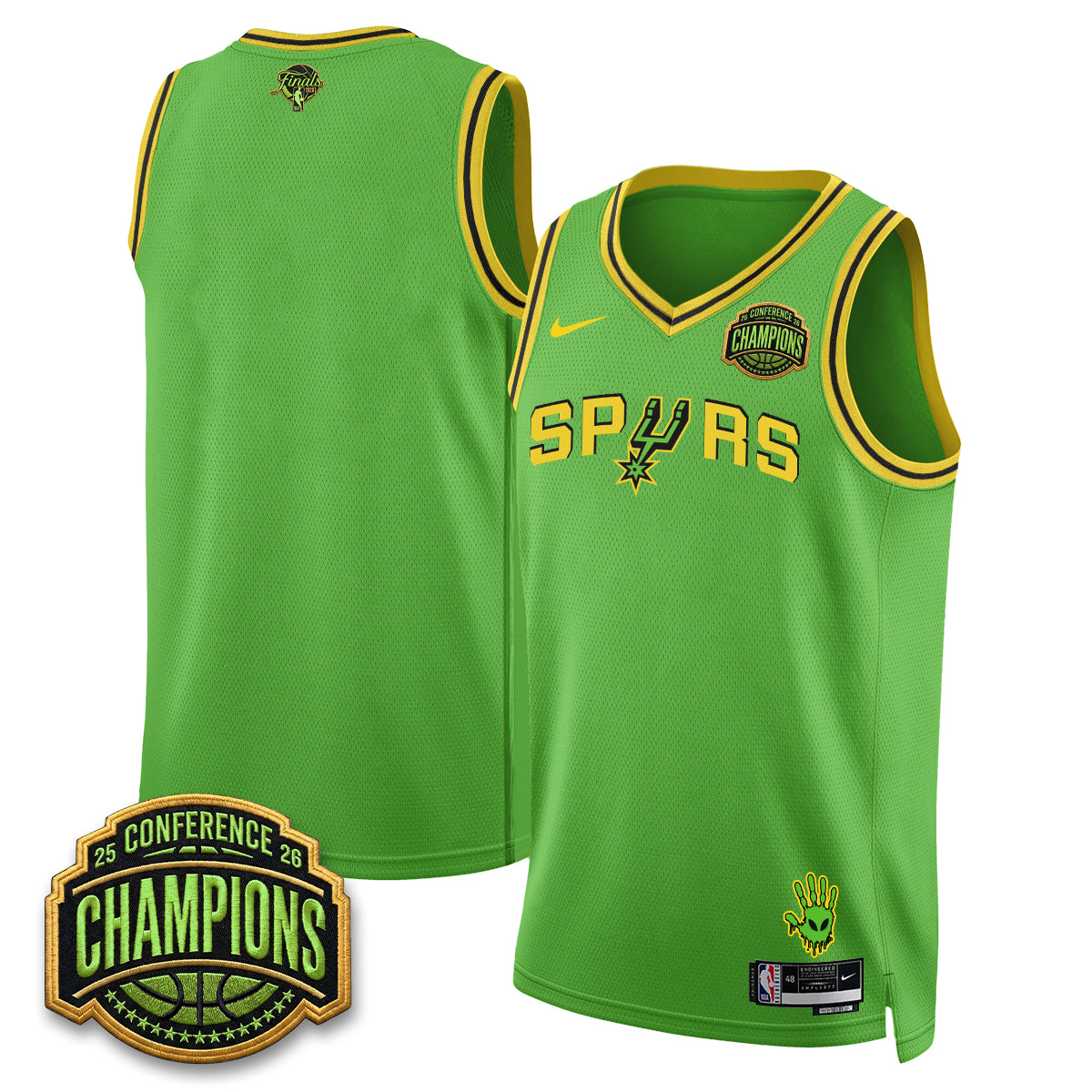 San Antonio Spurs 2026 Basketball Finals Alien Style Vapor Jersey - Stitched