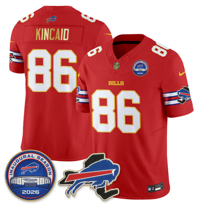 Buffalo Bills 2026 Gold Trim Edition Vapor Jersey - Stitched