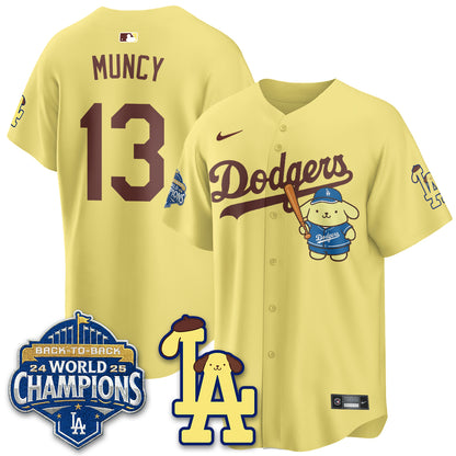 Los Angeles Dodgers Pompompurin Edition Vapor Jersey - Stitched