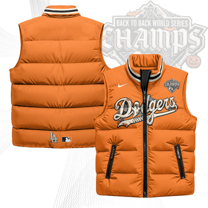 Los Angeles Dodgers Halloween 2026 Unisex Puffer Vest - Printed
