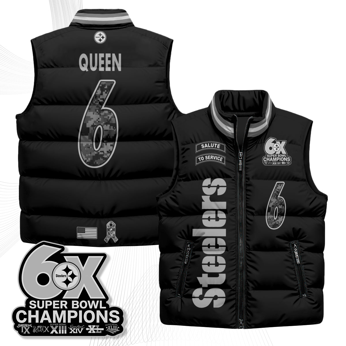 PIT 2026 Salute to Service Puffer Vest - Printed