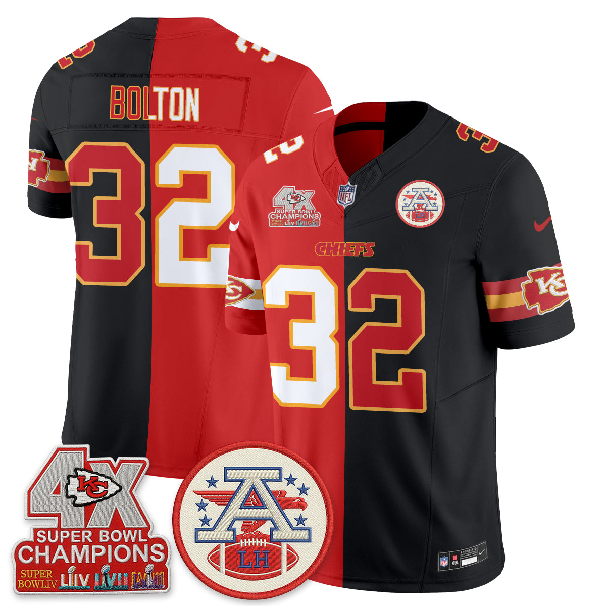 Kansas City Chiefs Split Edition Vapor Jersey - Stitched