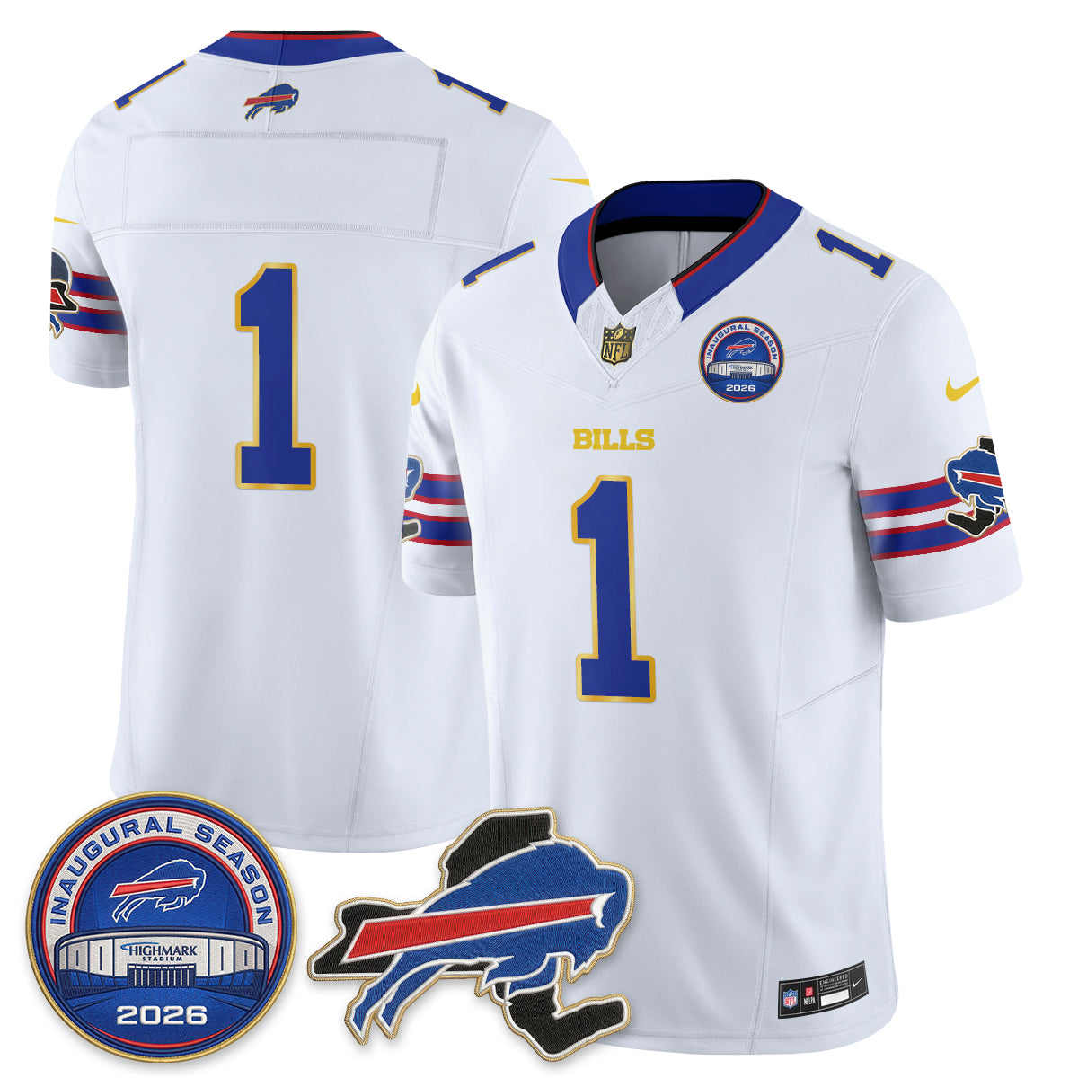 Buffalo Bills 2026 Gold Trim Edition Vapor Jersey - Stitched