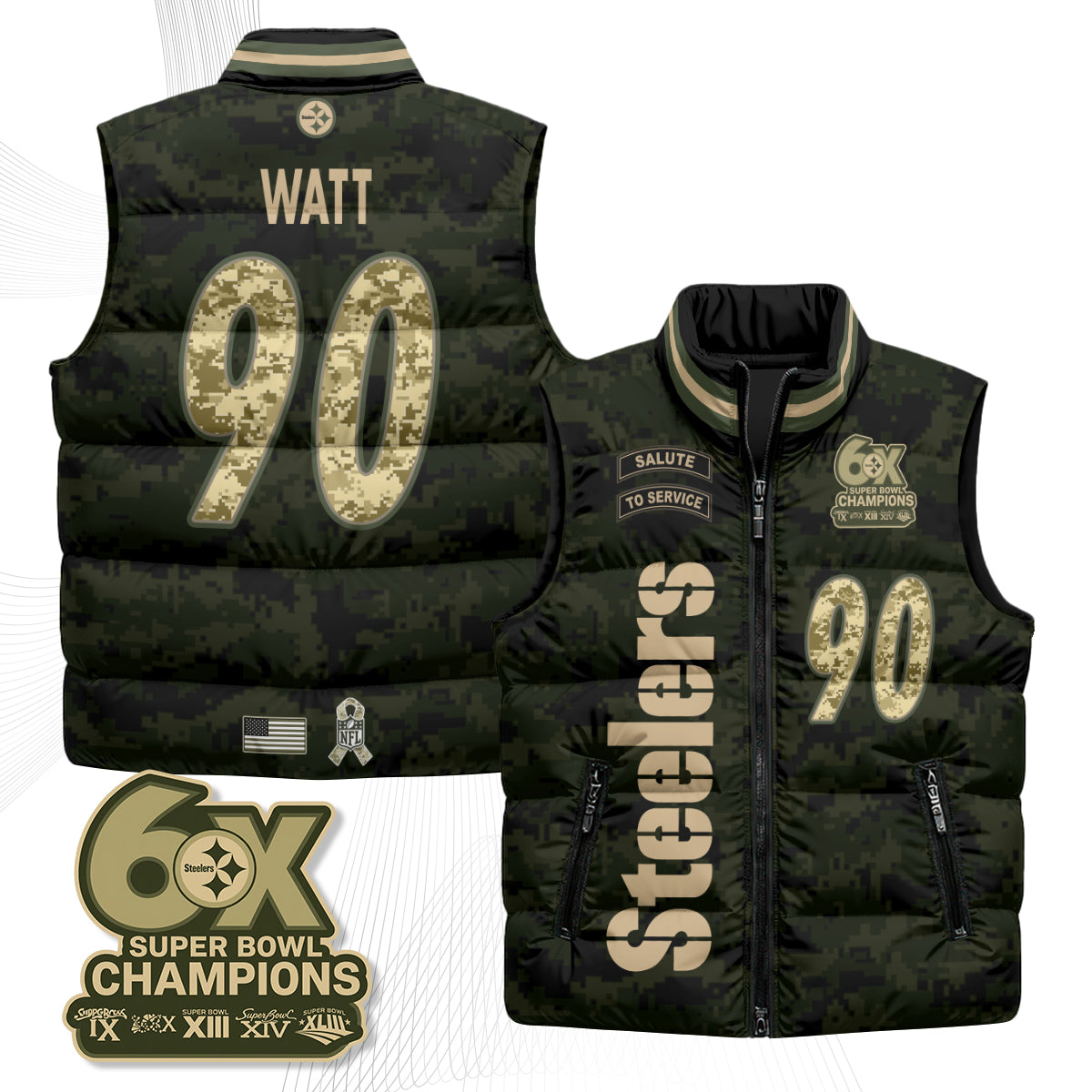 PIT 2026 Salute to Service Puffer Vest - Printed