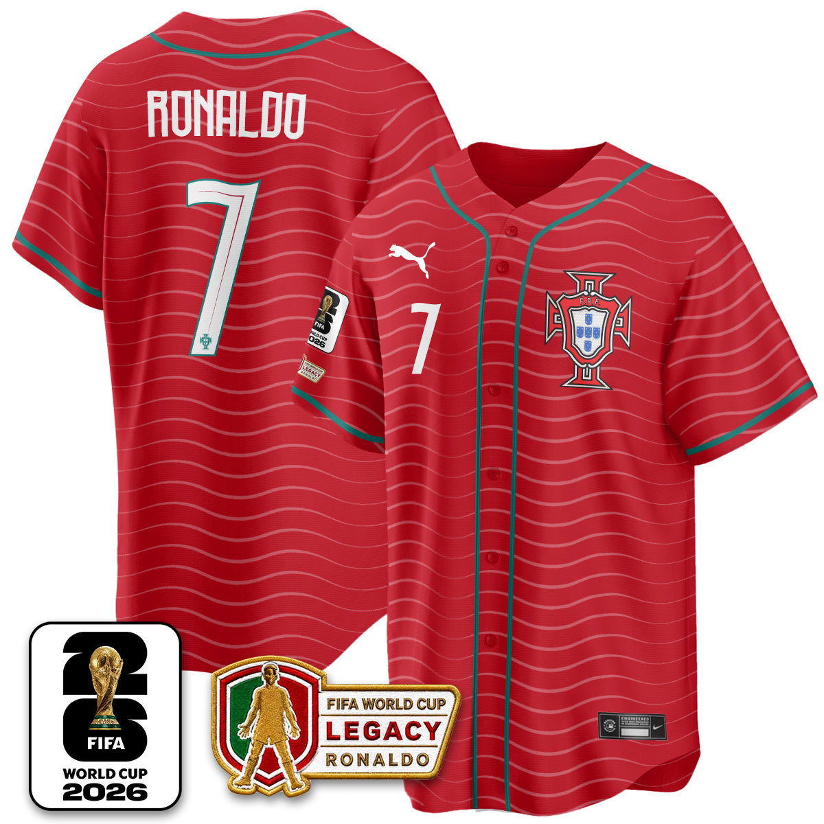 Portugal Soccer National Team x Baseball Vapor Limited Jersey - Stitched