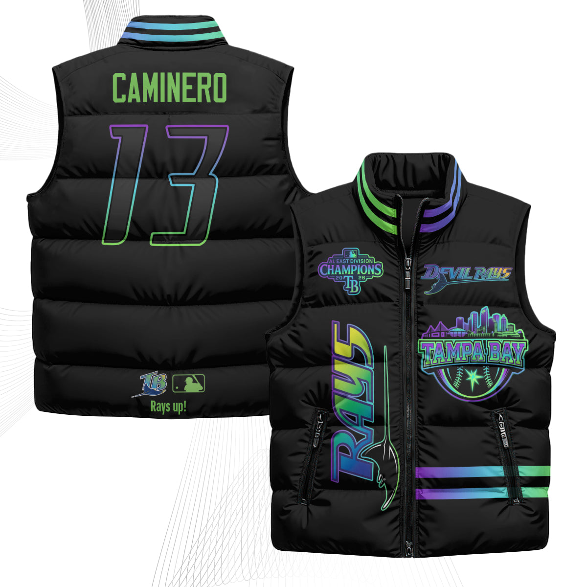 TB "Devil Rays" Puffer Vest - Printed