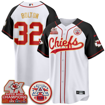 KC 4X Champs Gold Trim Edition Vapor Baseball Jersey - Stitched
