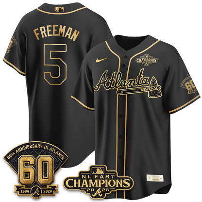 Atlanta Braves 2026 NL East Champs Gold Edition Vapor Jersey - Stitched