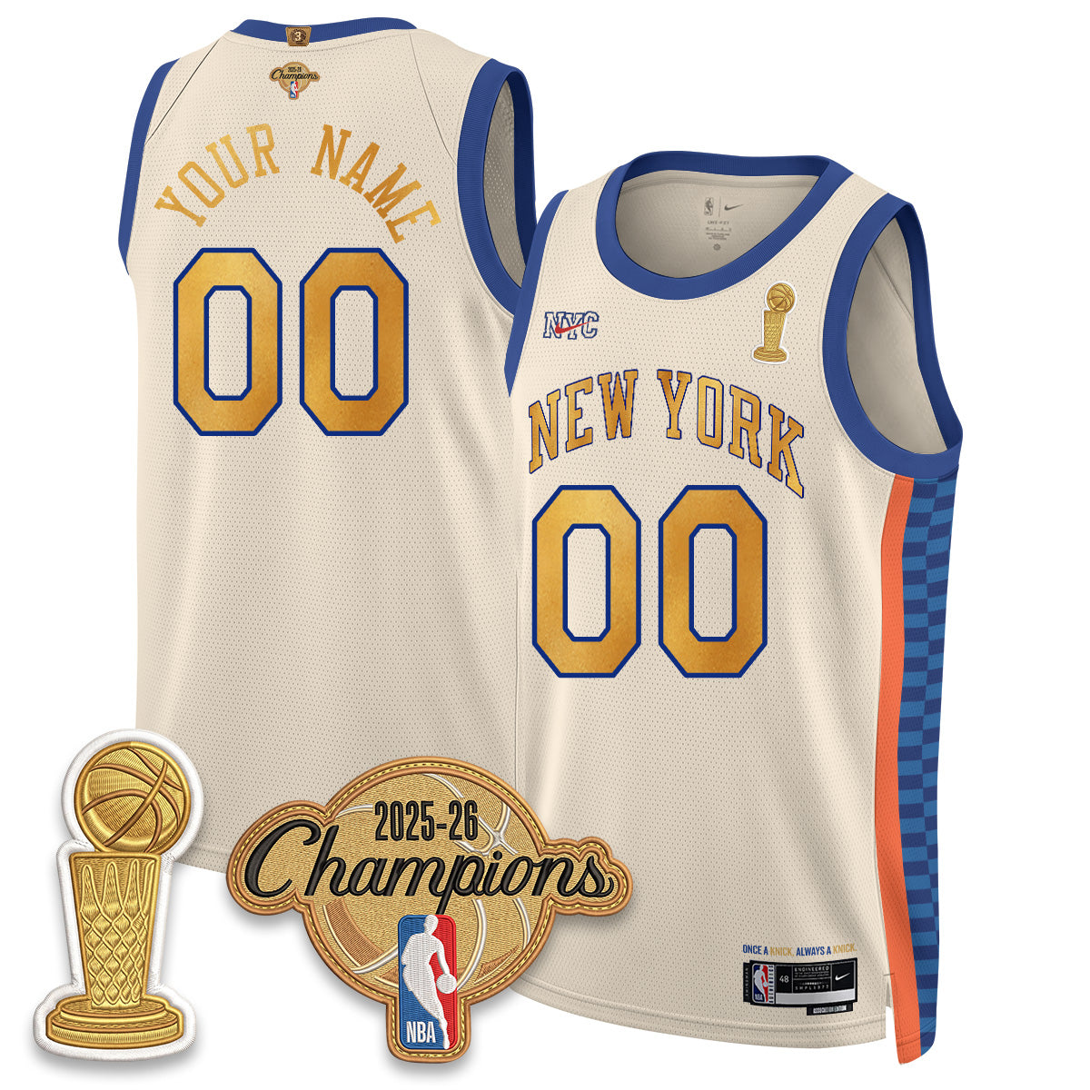NYK Champions Night Custom Vapor Jersey - Stitched