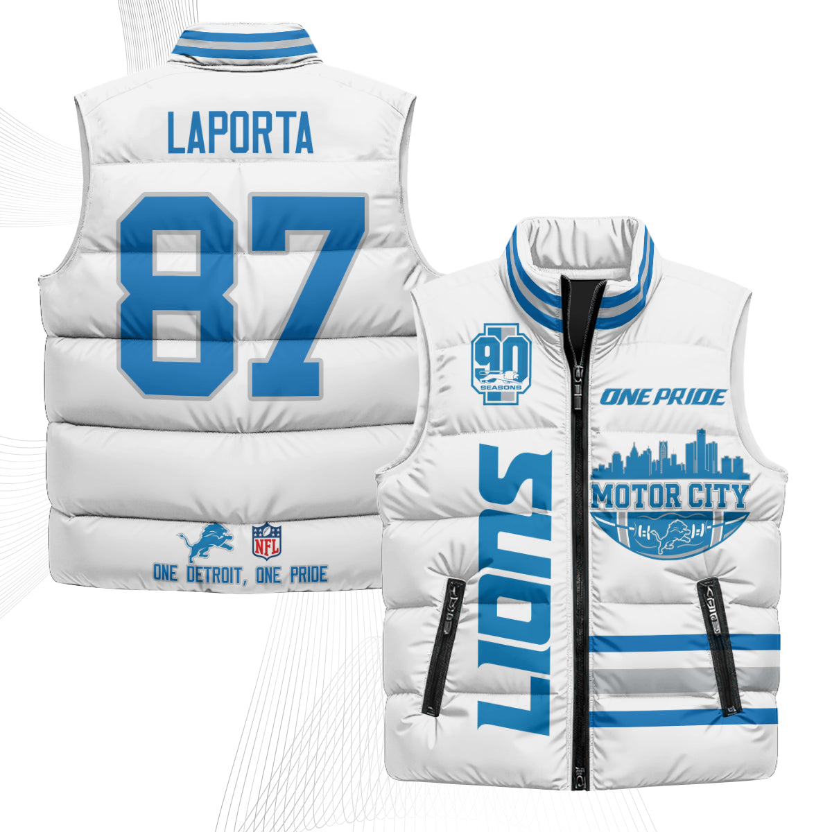 DET Motor City Puffer Vest - Printed