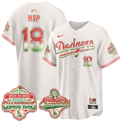 Los Angeles Dodgers National Watermelon Day Vapor Jersey - Stitched