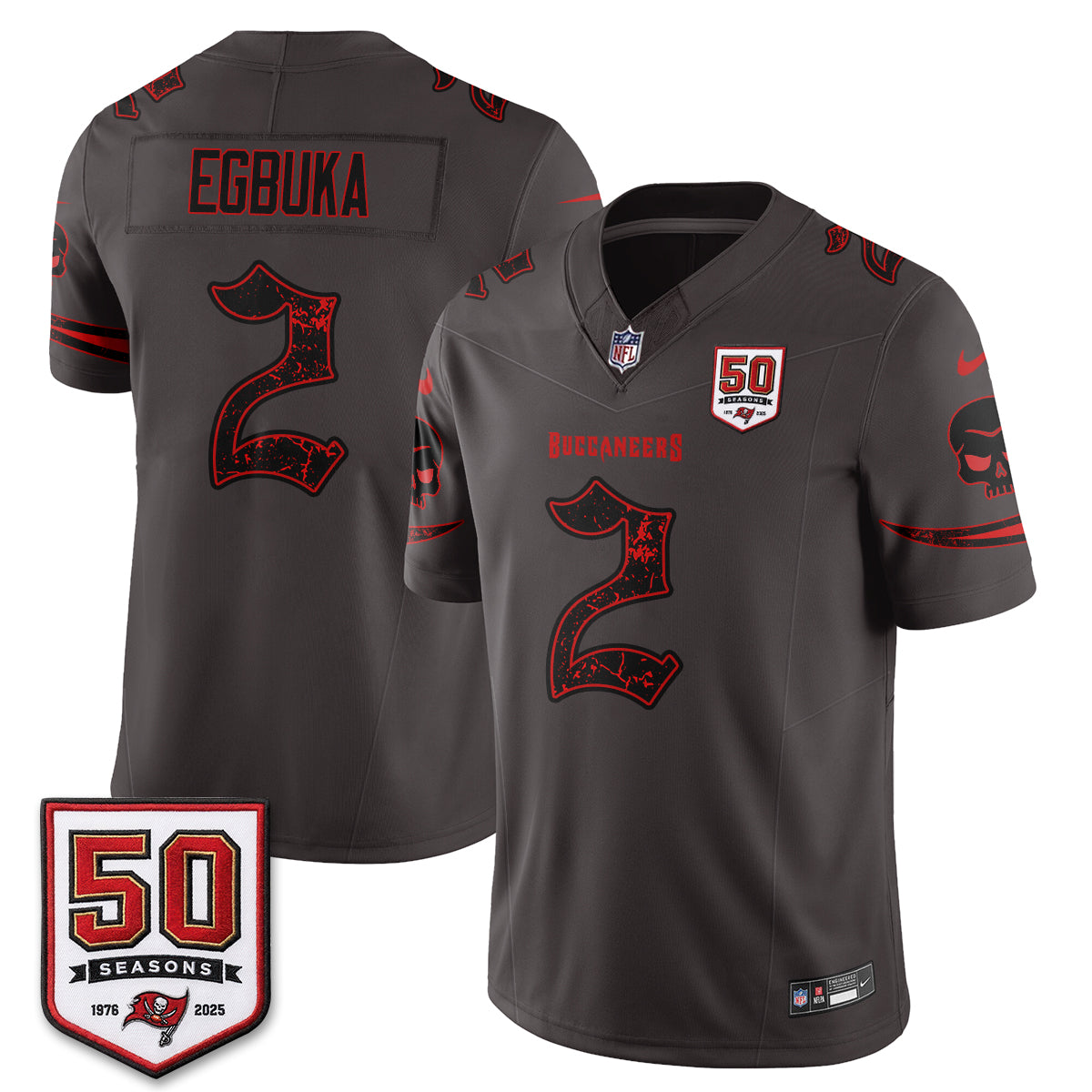 TB Skull 50 Seasons Edition Vapor Jersey - Stitched