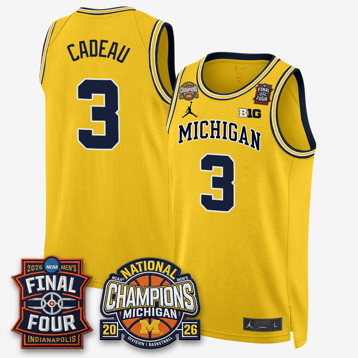 MICH Basketball National Champions Big Text Limited Vapor Jersey - All Stitched