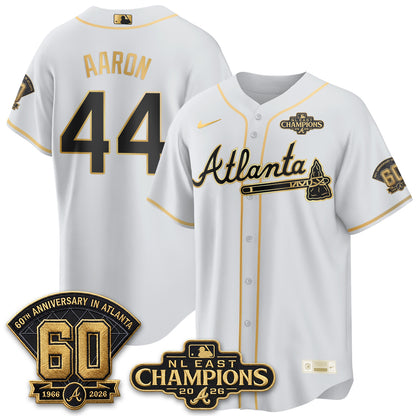 Atlanta Braves 2026 NL East Champs Gold Edition Vapor Jersey - Stitched