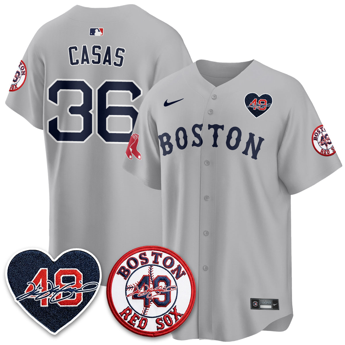 BOS Tim Wakefield Memorial Patch Vaper Premier Limited Red Jersey - All Stitched