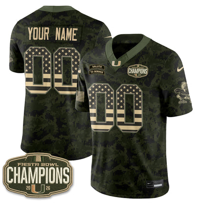 MIA 2026 Salute to Service Vapor Custom Jersey - Stitched