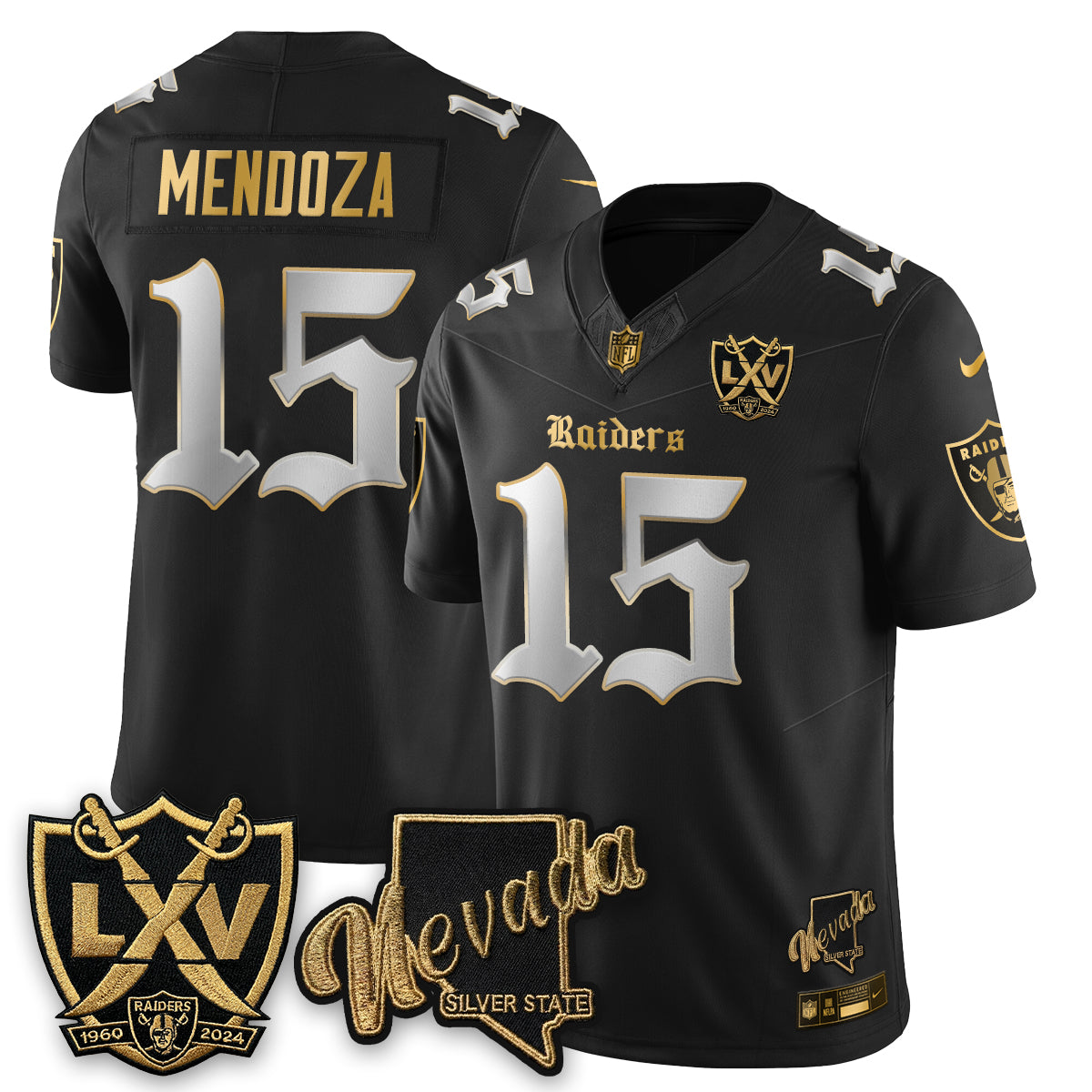 LVR Fernando Mendoza No.1 #15 Gothic Edition Jersey - All Stitched V2