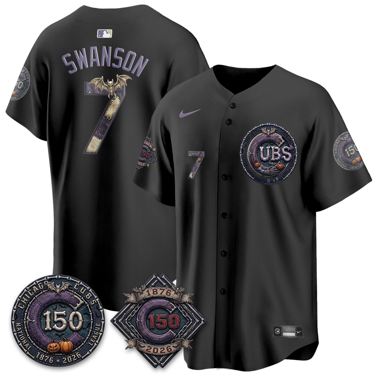 Chicago Cubs Nightmare Edition Vapor Limited Jersey - Printed
