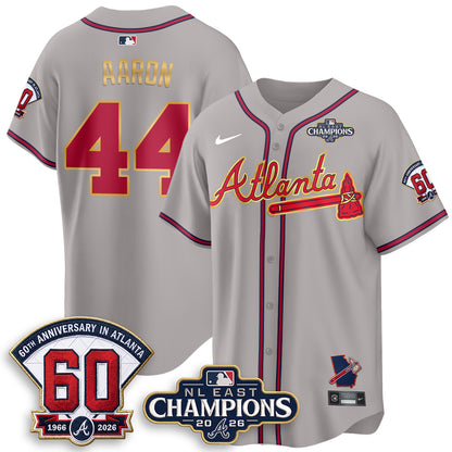 Atlanta Braves 2026 NL East Champs Gold Edition Vapor Jersey - Stitched