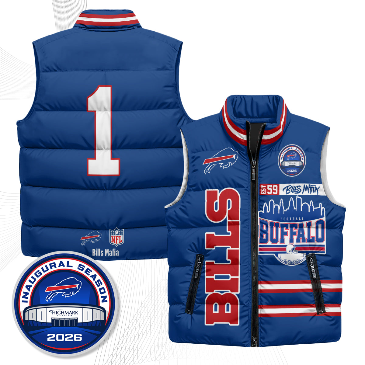 BUF "Mafia" Edition Puffer Vest - Printed