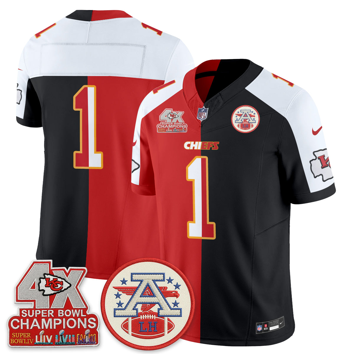 Kansas City Chiefs Split Edition Vapor Jersey - Stitched