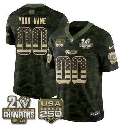 LAR 2026 Salute To Service Vapor Custom Jersey - Stitched