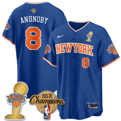 NYK 2026 NBA Champions Vapor Black Gold Jersey - Stitched