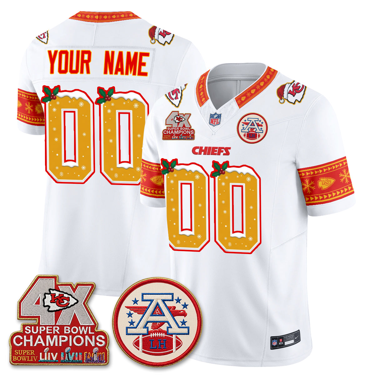 KC Xmas Edition Vapor Custom Jersey - Stitched