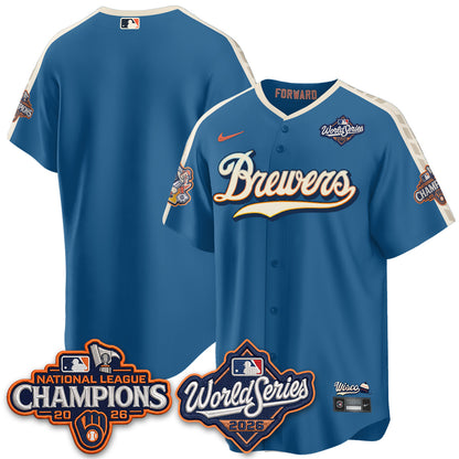 Milwaukee Brewers 2026 NL Champions City Connect Vapor Jersey - Stitched