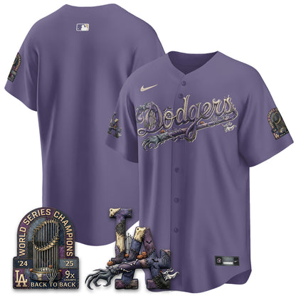 Los Angeles Dodgers Nightmare Edition Vapor Jersey - Printed