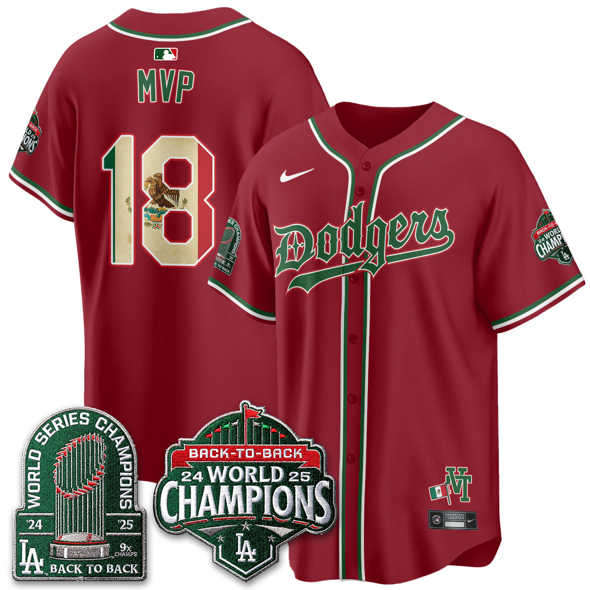 Los Angeles Dodgers x Mexico Style Vapor Jersey - Stitched