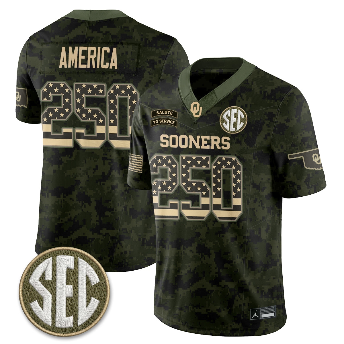 OU 2026 Salute to Service Vapor Jersey - Stitched