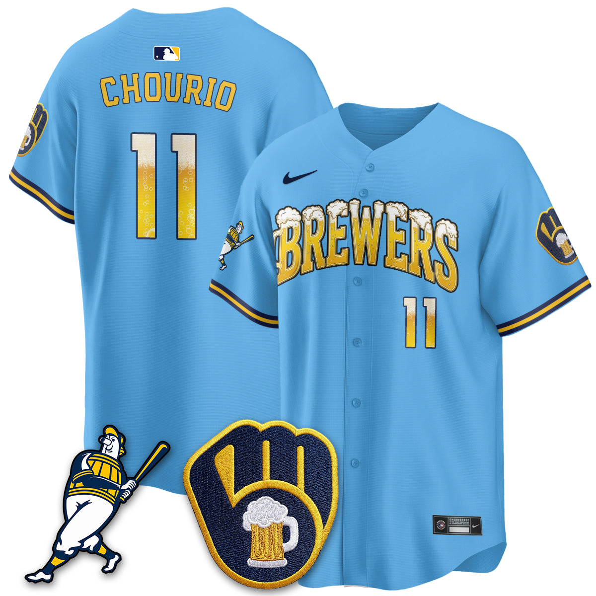 Milwaukee Brewers "Pitcher & Pint" Edition Vapor Limited Jersey - Stitched